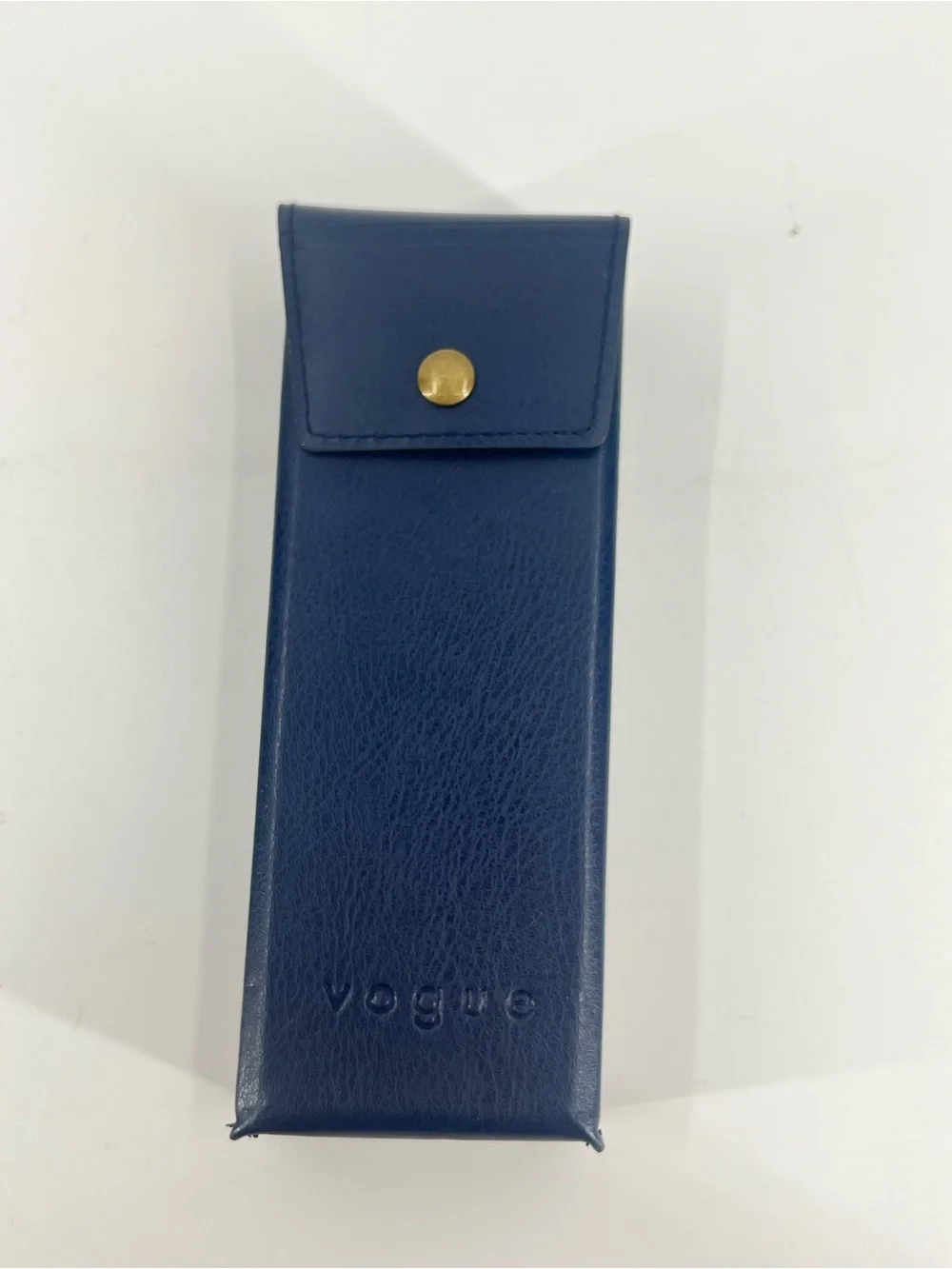 Vogue Navy Blue Hard Eyewear Case with Gold Snap Unused